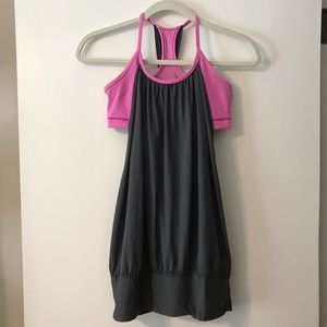 Lululemon No Limits Tank - Grey and Pink - Size 6